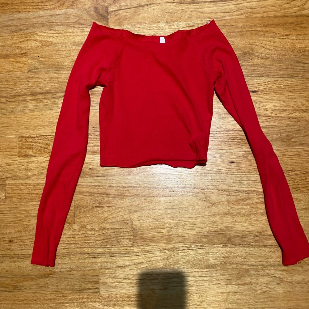 Red off the shoulder top